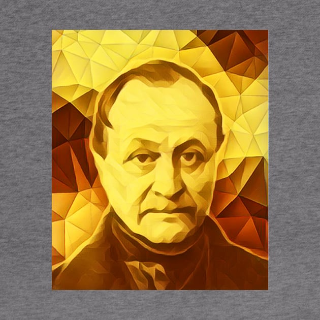 Auguste Comte Golden Portrait | Auguste Comte Artwork 9 by JustLit